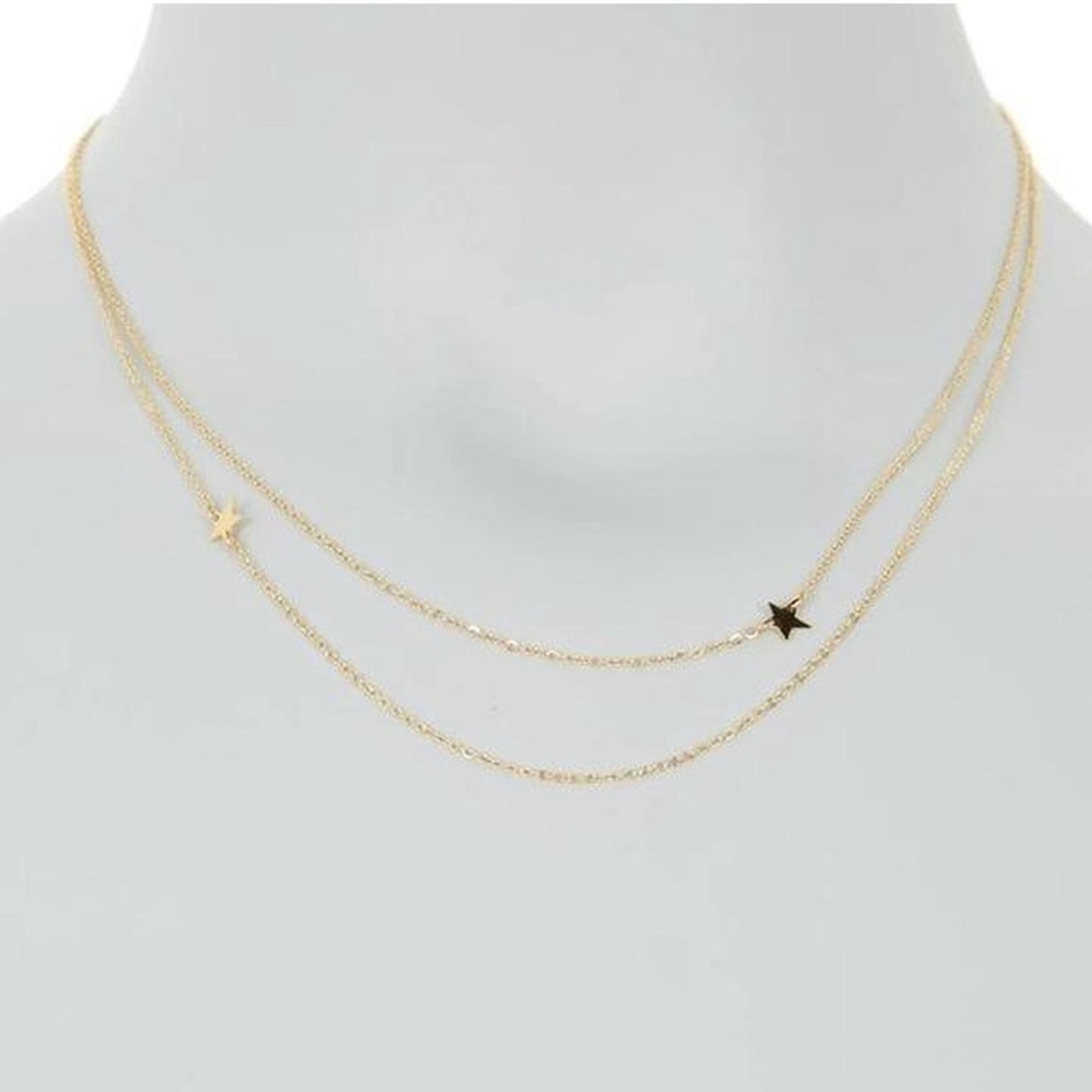 JENNIFER ZEUNER Double Chain Star Necklace
